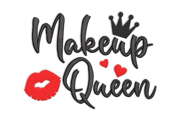 Beauty Makeup Queen Embroidery Design