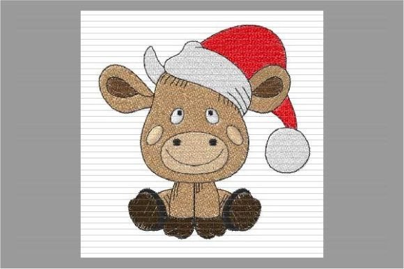 Christmas Cow with Hat