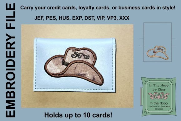 Cowboy Hat Credit Card Wallet Embroidery Design Review