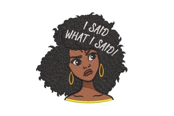 Funny Afro Woman. Black Beauty