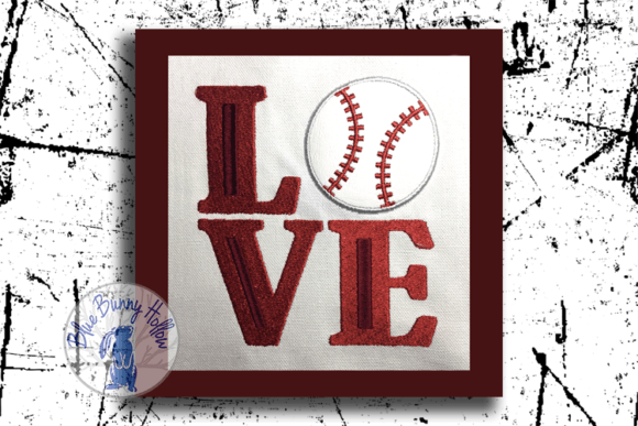 Love Baseball Embroidery Design
