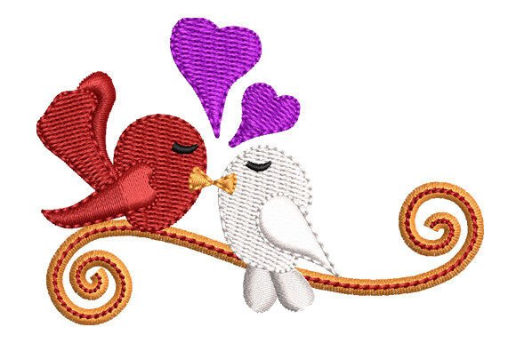 Loving Birds Embroidery Design