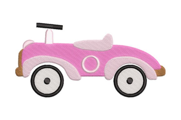 Pink Car Embroidery Design