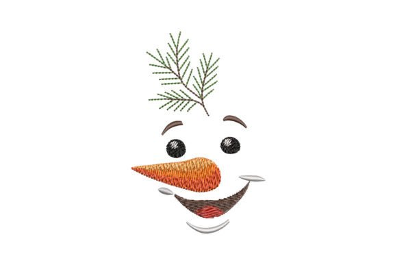 Snowman Face with Spruce Branch