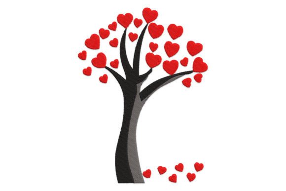 Tree Heart Embroidery Design